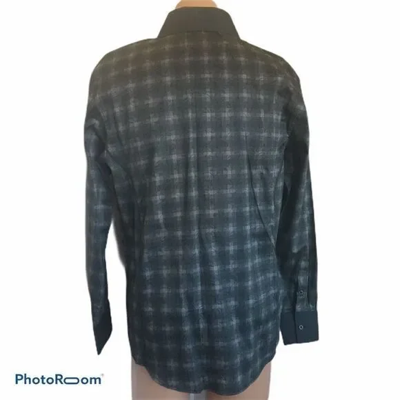 Lamasini Men's Casual Button Up Shirt Brand New Size L Green 100% Cotton plaid. - Picture 2 of 8